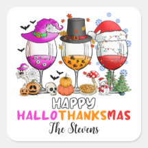 Wijn Glas Fijne Hallowthanksmas T-shirt