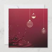 Wijn Glas,Fles Bedrijfs Kerstmis Kaart (Achterkant)