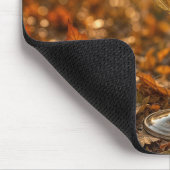 Wijn Glas In Herfstbladeren Muismat (Hoek)