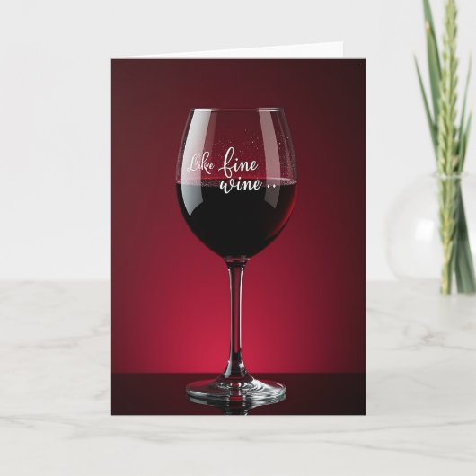 Wijn Glas Kaart voor Verjaardag (Voorkant)