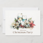 Wijn Glas Kerstfeest Kaart (Voorkant)