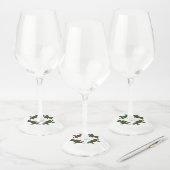 Wijn Glas Label- Hulstblaadjes en Bessen Wijnglaslabel (Set)