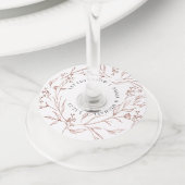 Wijn glas label met vintage botanische takken (Dichtbij)