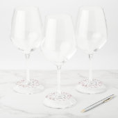 Wijn glas label met vintage botanische takken (Set)