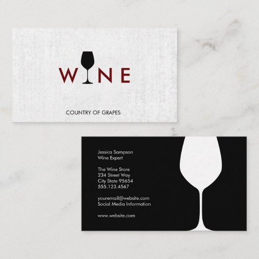 Wijn Glas Logo Visitekaartje (Voorkant / Achterkant)