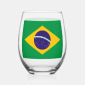 Wijn Glas met de vlag van Brazilië (Voorkant)