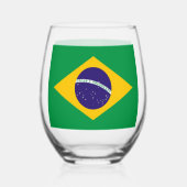 Wijn Glas met de vlag van Brazilië (Achterkant)