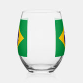 Wijn Glas met de vlag van Brazilië (Links)