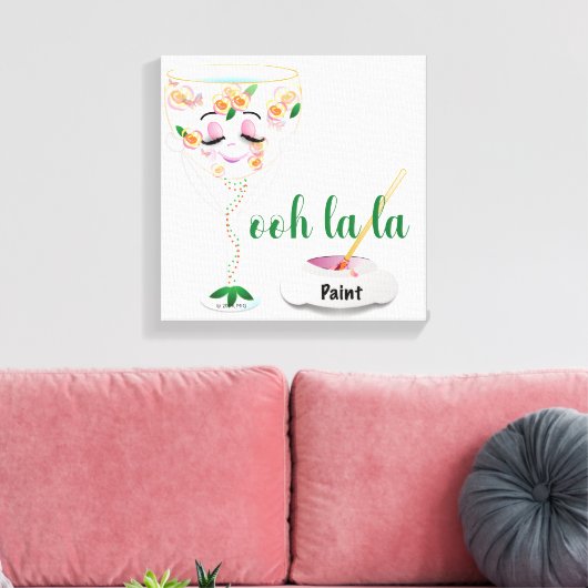 Wijn Glas met Karakter Canvas Afdruk (Insitu (Woonkamer))
