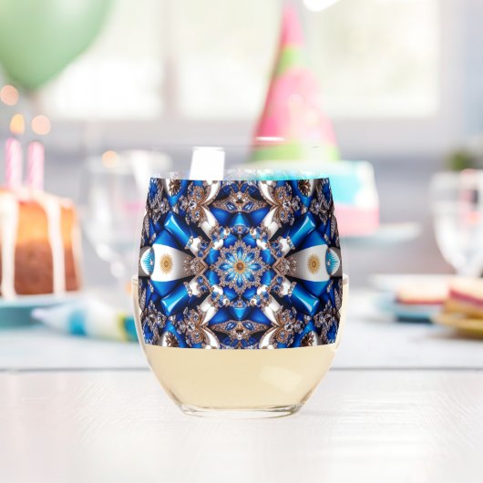 Wijn Glas met Kleuren van Argentinië (Insitu (Verjaardag))