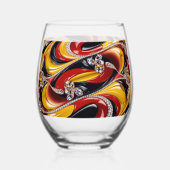Wijn Glas met Kleuren van België (Achterkant)