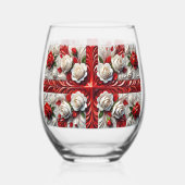 Wijn Glas met Kleuren van Engeland (Voorkant)