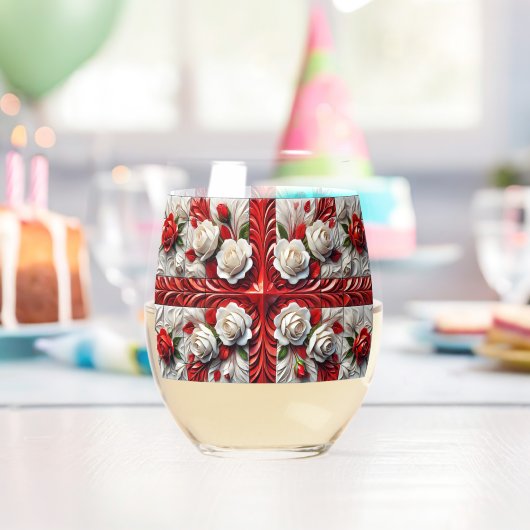 Wijn Glas met Kleuren van Engeland (Insitu (Verjaardag))