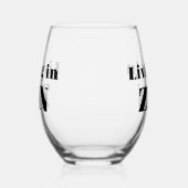 Wijn Glas met 'Living in Zin' (Rechts)