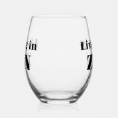 Wijn Glas met 'Living in Zin' (Links)