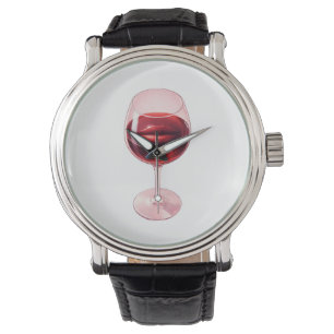 Wijn Glas met Rode Lippen Cocktail Servietten  Horloge