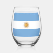 Wijn Glas met vlag van Argentinië (Voorkant)