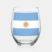 Wijn Glas met vlag van Argentinië (Achterkant)