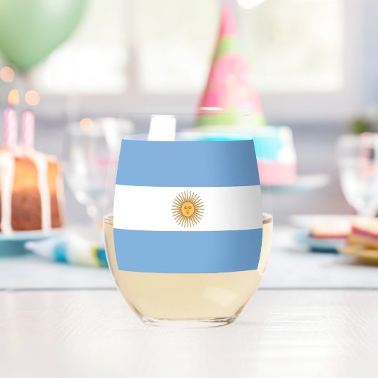 Wijn Glas met vlag van Argentinië (Insitu (Verjaardag))