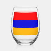 Wijn Glas met vlag van Armenië (Voorkant)