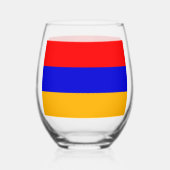Wijn Glas met vlag van Armenië (Achterkant)