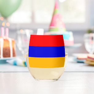 Wijn Glas met vlag van Armenië