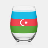 Wijn Glas met vlag van Azerbeidzjan (Voorkant)