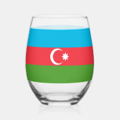 Wijn Glas met vlag van Azerbeidzjan (Achterkant)