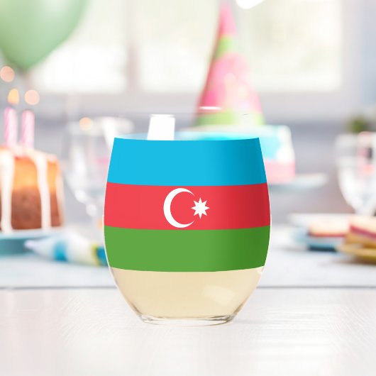 Wijn Glas met vlag van Azerbeidzjan (Insitu (Verjaardag))