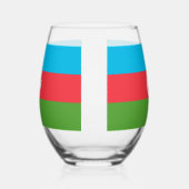 Wijn Glas met vlag van Azerbeidzjan (Links)