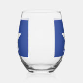 Wijn Glas met vlag van Houston, VS (Links)