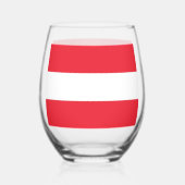 Wijn Glas met vlag van Oostenrijk (Voorkant)