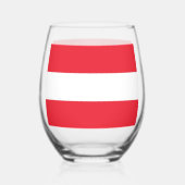 Wijn Glas met vlag van Oostenrijk (Achterkant)