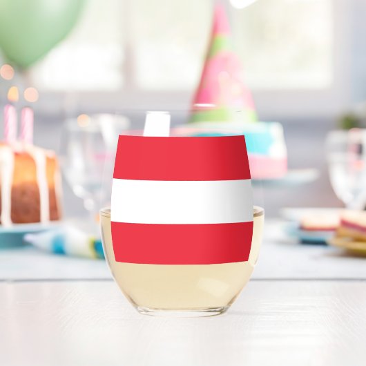 Wijn Glas met vlag van Oostenrijk (Insitu (Verjaardag))