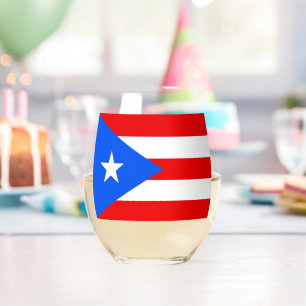 Wijn Glas met vlag van Puerto Rico, VS
