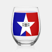 Wijn Glas met vlag van San Antonio, VS (Achterkant)