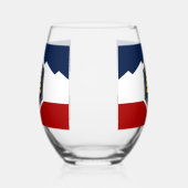 Wijn Glas met vlag van Utah, VS (Links)