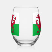 Wijn Glas met vlag van Wales, VK (Links)