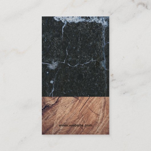 Wijn Glas Proost | Zwarte Marmer | Hout Visitekaartje (Achterkant)