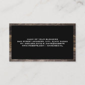 Wijn Glas Spat Logo | Houten Rand Zakelijke Kaart Visitekaartje (Achterkant)