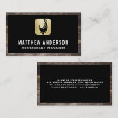 Wijn Glas Spat Logo | Houten Rand Zakelijke Kaart Visitekaartje (Voorkant / Achterkant)