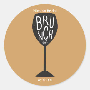 Wijn glas voor brunch modern trendy persoonlijk ca ronde sticker
