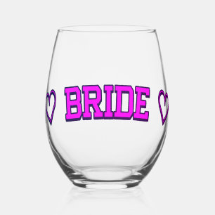 Wijn Glas Zonder Steel ♡ BRUID ♡ Meisjesuitje