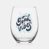 Wijn Glas zonder Steel van Good Vibes (Voorkant)