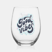 Wijn Glas zonder Steel van Good Vibes (Achterkant)