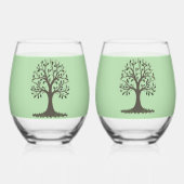 🌳 Wijn Glas Zonder Voet Boom Des Levens🍹 (Achterkant)