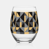 Wijn Glas Zonder Voet Moderne Geometrie (Voorkant)