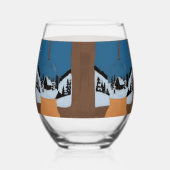Wijn Glas Zonder Voet Winter Bal Sneeuw (Links)