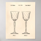 Wijn Glass 1986 Patent Art Old Peper Poster (Voorkant)