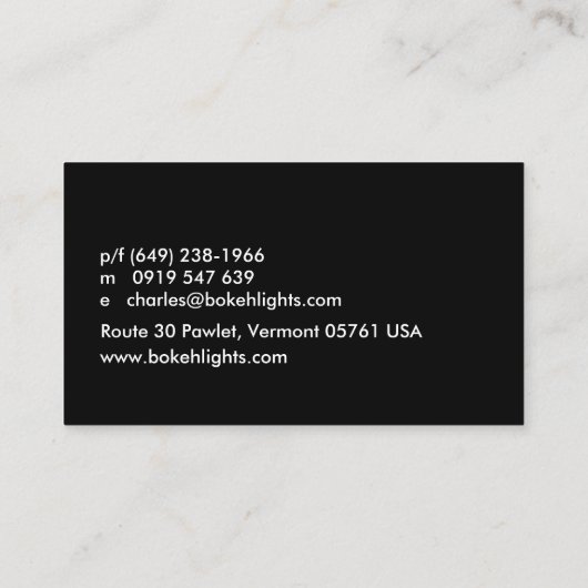 Wijn Glass Bokeh Lights Bar of Bartender Visitekaartje (Achterkant)